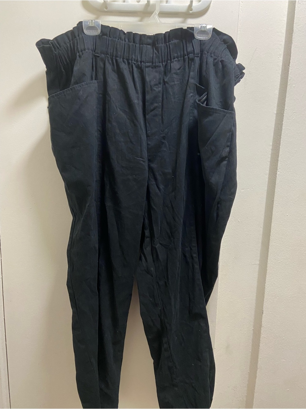 Ava & Viv Black Wide-Leg Elastic-Waist Pants